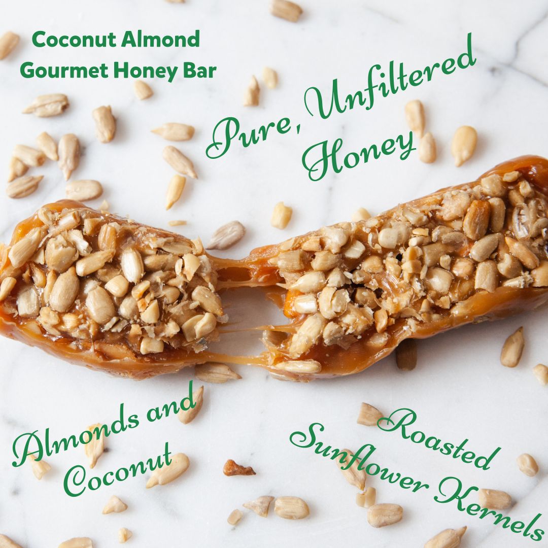 NEW 4-PACK! Bon Bee Gourmet Honey Bars - Coconut Almond