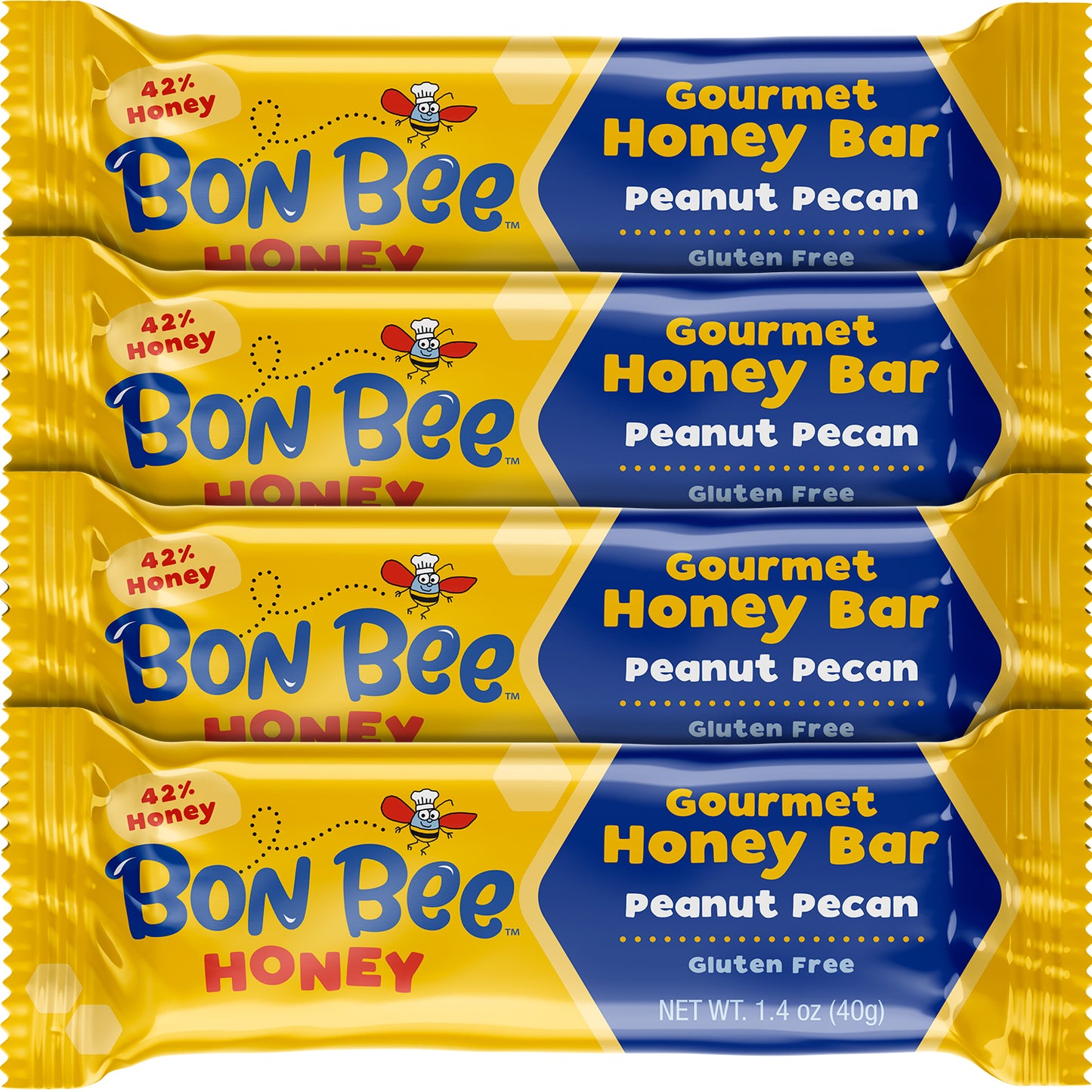 4 Pack - Peanut Pecan - Bon Bee Gourmet Honey Bars