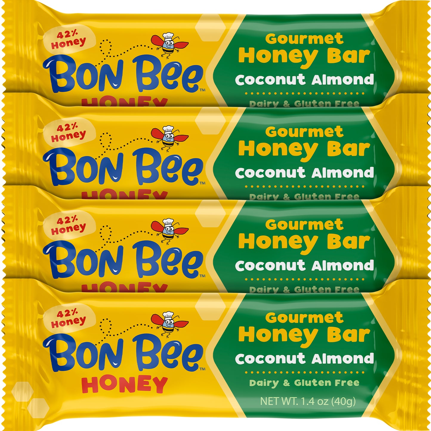 4 pack - Coconut Almond - Bon Bee Gourmet Honey Bars